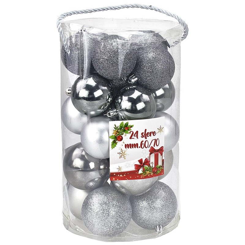 Conjunto de 24 bolas de plomo ø 6-7 cm para árbol de Navidad Mondo