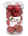 Conjunto de 20 bolas rojas ø 4-5-6 cm para árbol de Navidad Mondo