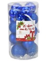 Set 20 palline blu ø 4-5-6 cm per albero di Natale