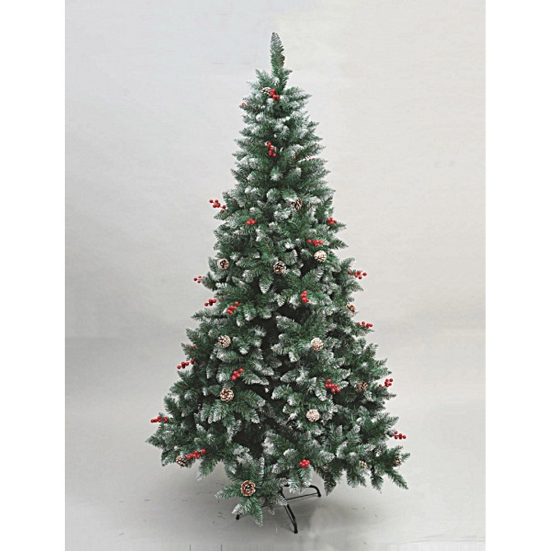 Albero di Natale con bacche e pigne h 150 cm