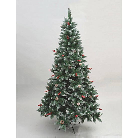 Albero di Natale con bacche e pigne h 180 cm Mondo Presepi