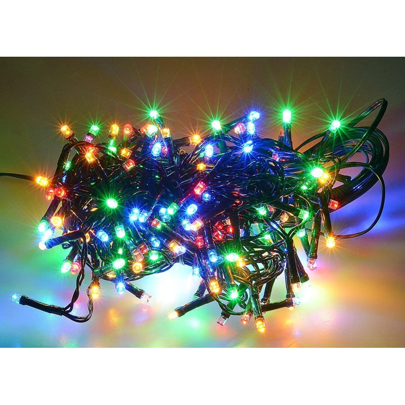 Cadena de 180 luces LED multicolor con juegos de luces para exterior y