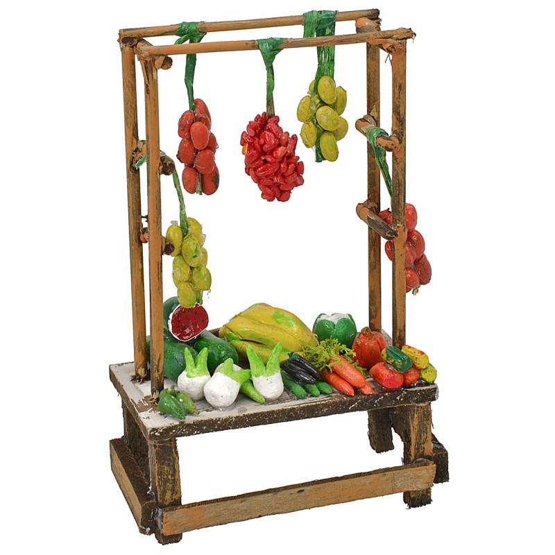 Puesto con frutas y verduras cm 9,5x5x15 h Mondo Presepi