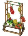 Bancarella con frutta e verdura cm 9,5x5x15 h Mondo Presepi