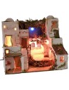 Illuminated Palestinian crib with starry sky and oven cm