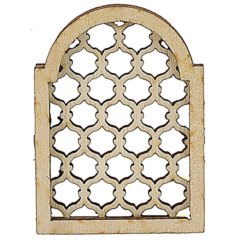 Finestra araba intarsiata in legno cm 3,7x0,6x4,9 h