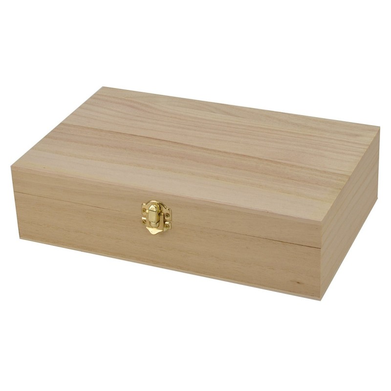 Caja rectangular de madera de 26,7x17x7,1 cm h Mundo Belenes.