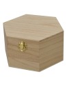 Caja hexagonal de madera de 18,7x16,2x9,8 cm de alto Mundo Pesebres