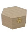 Caja hexagonal de madera de 15x12,6x6,8 cm de altura Mundo Belenes