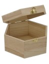 Caja hexagonal de madera de 18,7x16,2x9,8 cm de alto Mundo Pesebres