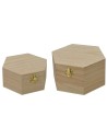 Juego de dos cajas hexagonales de madera Mondo Presepi