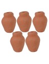 Set 5 vasi in terracotta h 2,3 cm