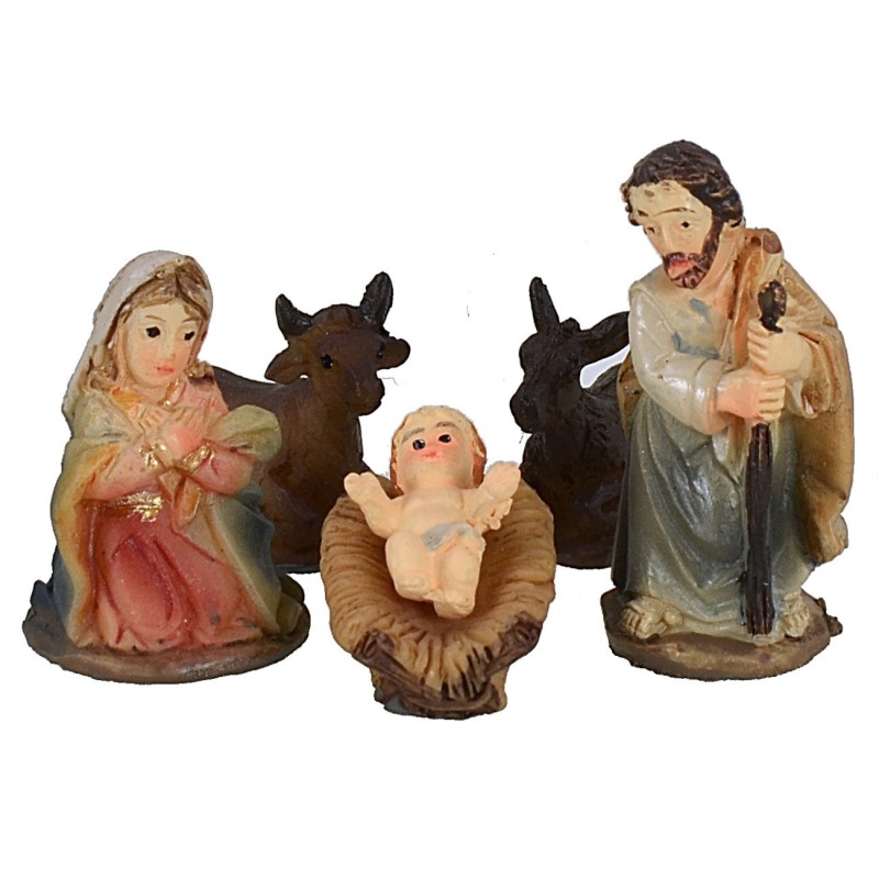 Natividad 5 figuras en resina serie 3,5 cm Mundo Belenes