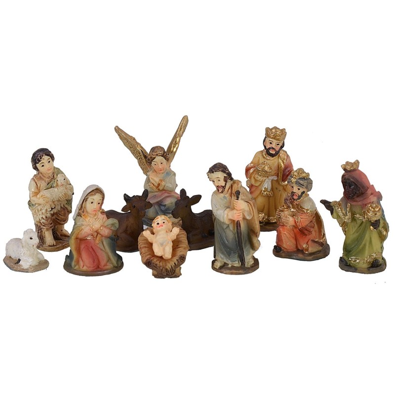 Natividad 11 figuras en resina serie 3,5 cm Mundo Pesebres