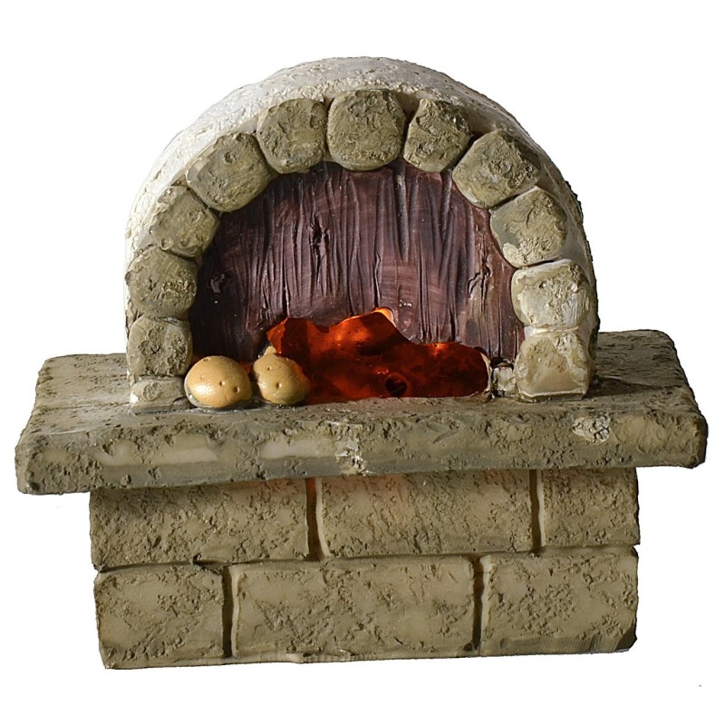 Round oven with battery-operated fire 10.8x6.2x9.6 cm h