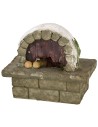 Round oven with battery-operated fire 10.8x6.2x9.6 cm h