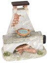 Chimenea con fuego a pilas de tamaño 10x6x11 cm h