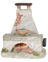 Chimenea con fuego a pilas de tamaño 10x6x11 cm h