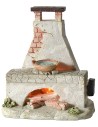 Chimenea con fuego a pilas de tamaño 10x6x11 cm h