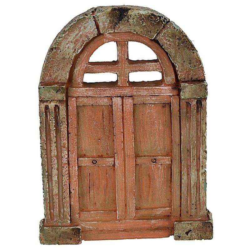 Puerta de resina de dos hojas con arco de 7x0,9x9,7 cm h Mundo