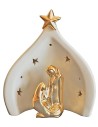 Set Natividad y cueva de porcelana con luz de 14x9,5x16,5 cm h