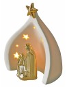 Nativity set and porcelain grotto with light cm 14x9,5x16,5 h