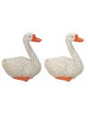 Conjunto de 2 cisnes de resina de 4,5x2,2x4,4 cm de altura Mundo Pesebres