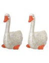 Conjunto de 2 cisnes de resina de 4,5x2,2x4,4 cm de altura Mundo Pesebres