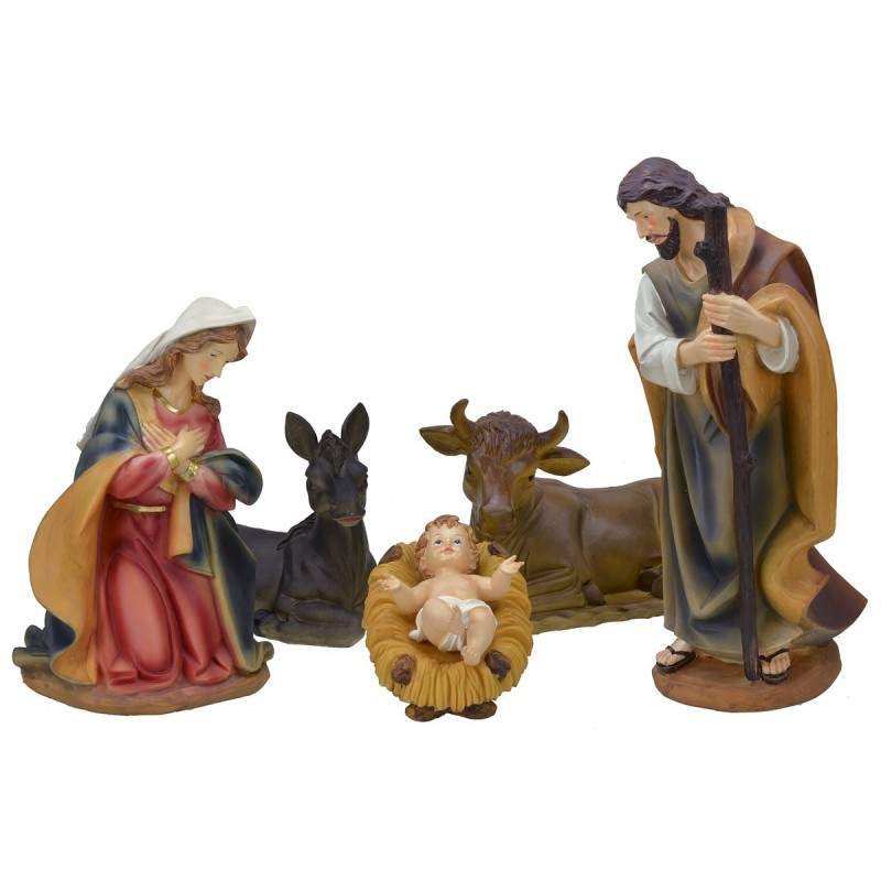 Natividad 5 figuras en resina serie 40 cm Mundo Belenes