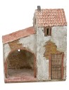 Casa stuccata con bottega cm 24,5x16x30 h