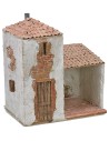 Casa estucada con pórtico de 24x16x29,5 cm de altura Mundo Pesebres.