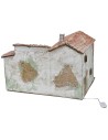 Borgo stuccato illuminato completo di statuine cm 40x30x31 h