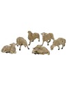 Set 6 pecore presepe in pvc per statuine cm 8 Mondo Presepi