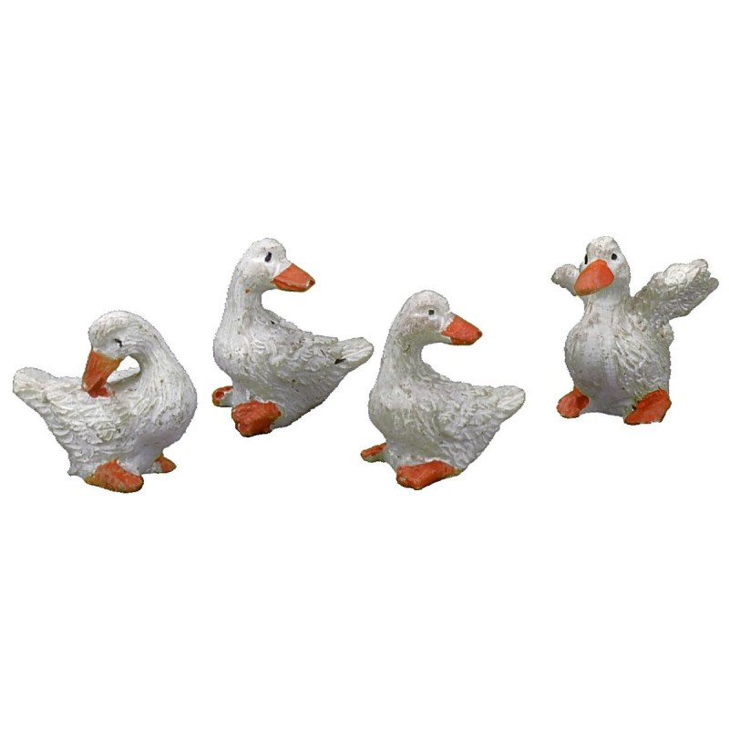 Conjunto de 4 cisnes de resina de 3 cm Mundo Pesebre