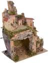 Presepe illuminato con paesaggio e grotta cm 20x14x25 h