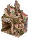 Presepe illuminato con paesaggio e grotta cm 20x14x25 h