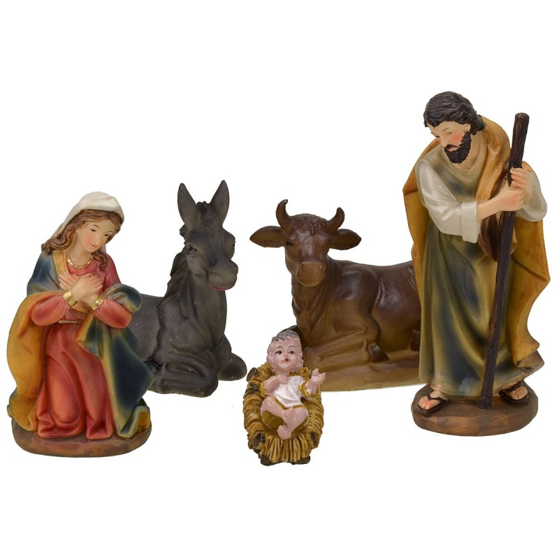 Natività 5 soggetti in resina serie 15 cm Mondo Presepi