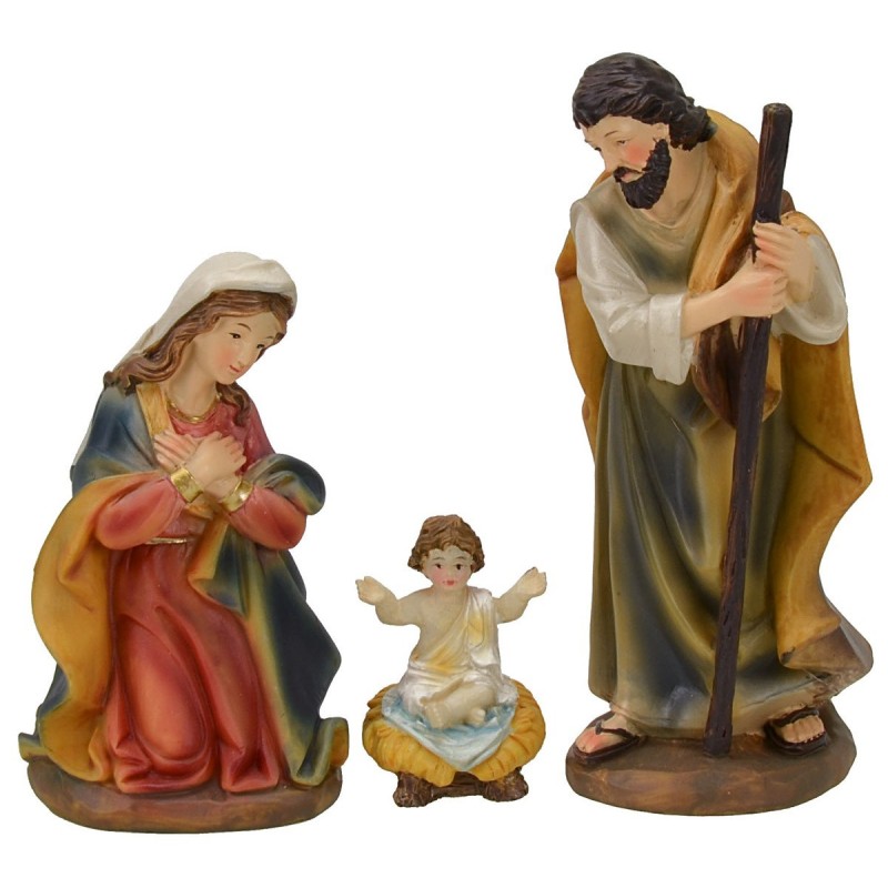 Natividad con niño sentado en resina serie 15 cm Mundo Pesebres