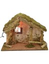 Capanna per presepe illuminata cm 50x24x36 h Mondo Presepi