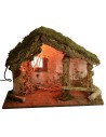 Capanna per presepe illuminata cm 50x24x36 h Mondo Presepi