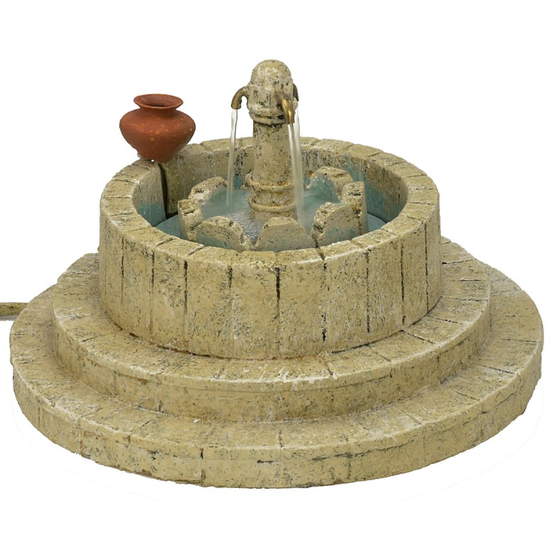 Fontana presepe con colonna a 3 uscite d'acqua funzionante