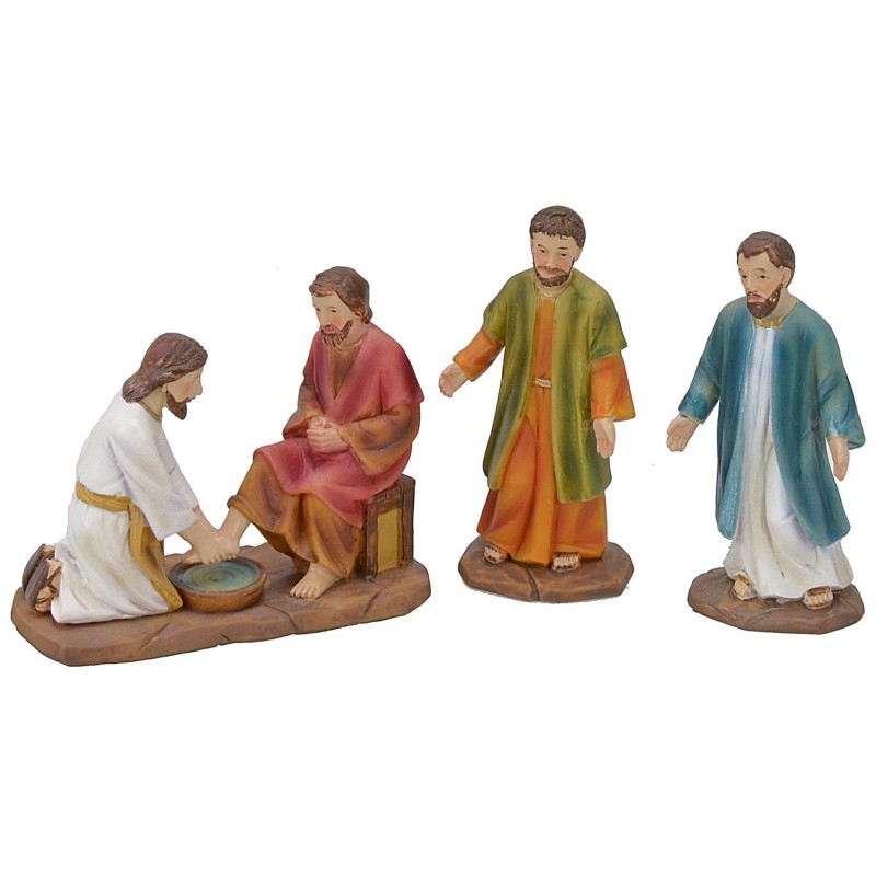 Lavado de pies 3 piezas de 9 cm Estatuas Pascuales Mondo Presepi