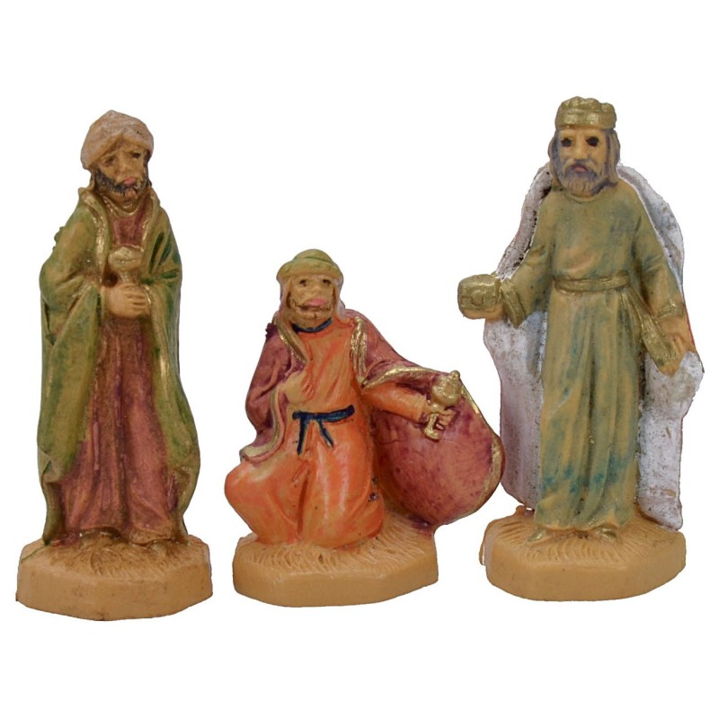 Cm 4 Conjunto de tres Reyes Magos lux en PVC Mondo Presepi