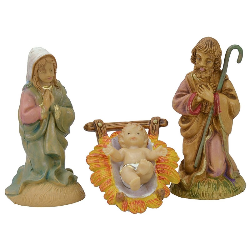 Conjunto de Natividad de 8 cm lux, 3 piezas en PVC Mondo Presepi