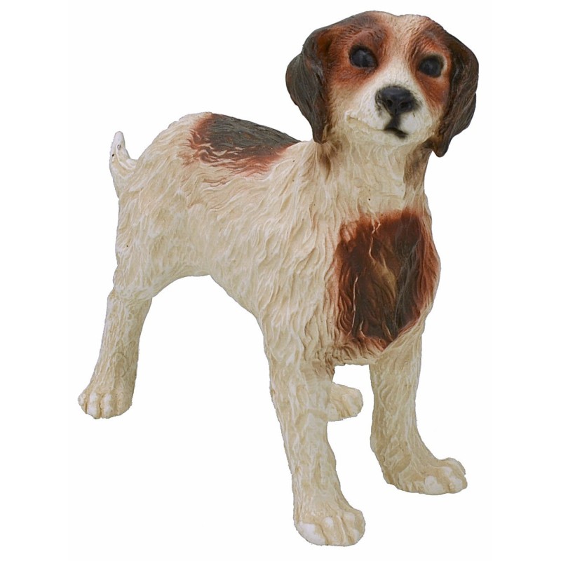 Perro blanco y marrón para estatuas de 30 cm Mondo Presepi