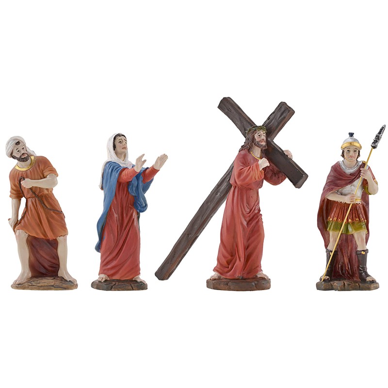 Ascent to Calvary with statues 12-13 cm h. Easter statues
