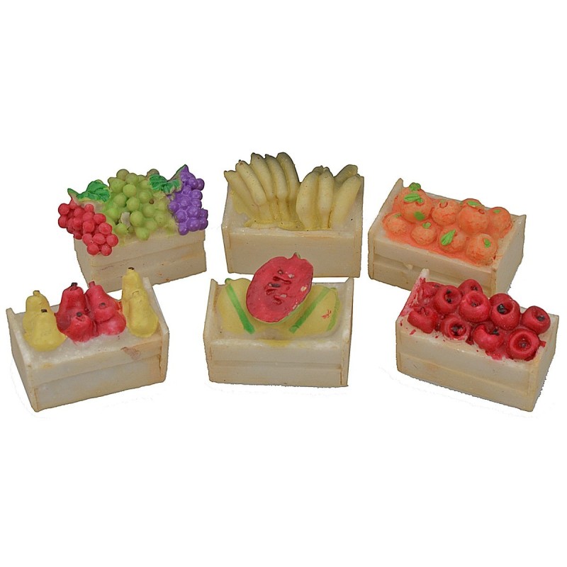 Juego de 6 cajas de frutas de resina surtidas de 3x2x1,5 cm h Mundo