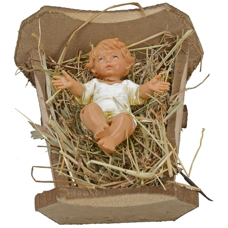 Cuna de madera con Niño serie 30 cm Fontanini Mundo Pesebre