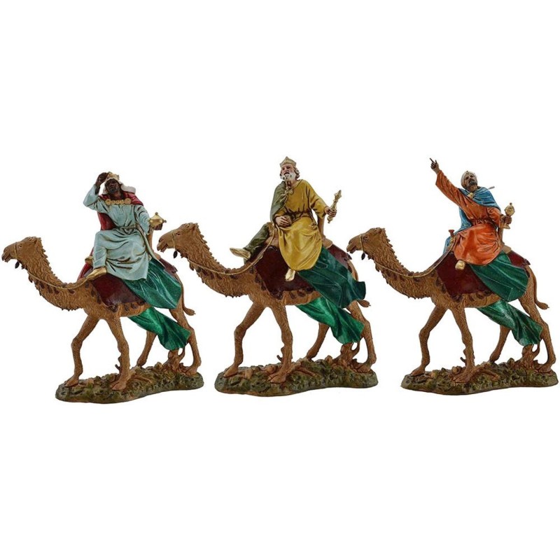 Tres Reyes Magos en camello de 12 cm Landi Moranduzzo