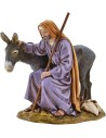 Saint Joseph with donkey 15 cm in resin Landi Moranduzzo